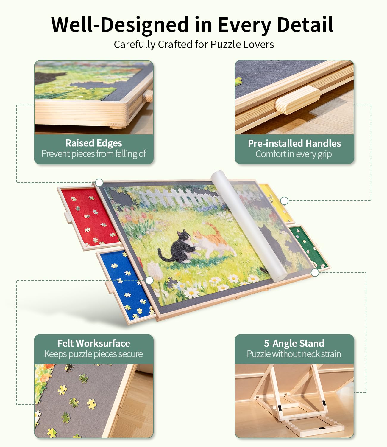 JOIN&JOY protective cover keeps unfinished puzzles safe from spills