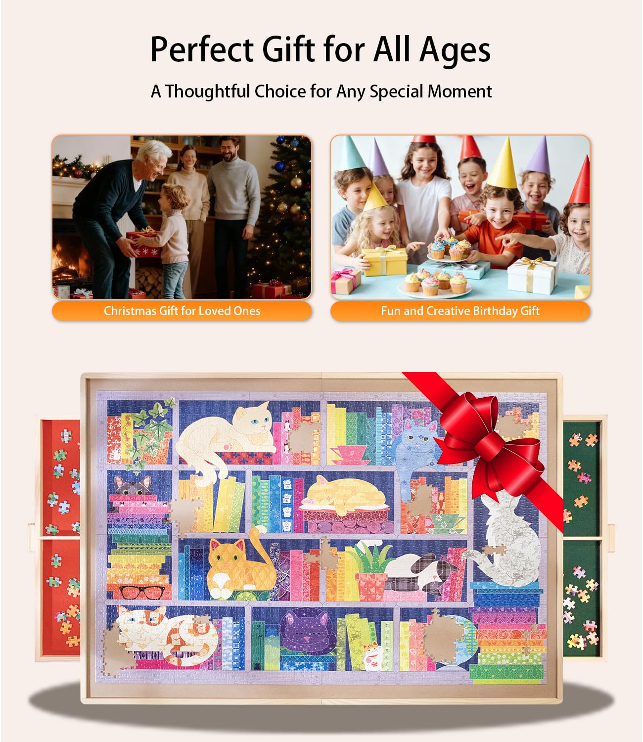 JOIN&JOY puzzle table gift packaging—great for puzzle lovers' birthdays