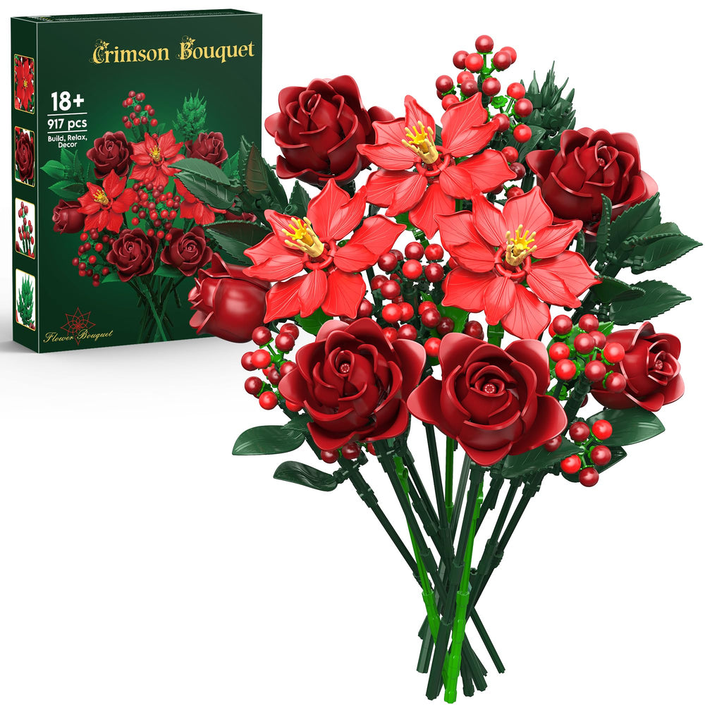 JOJO&Peach Christmas flowers rose bouquet assembly for a festive centerpiece that lasts.