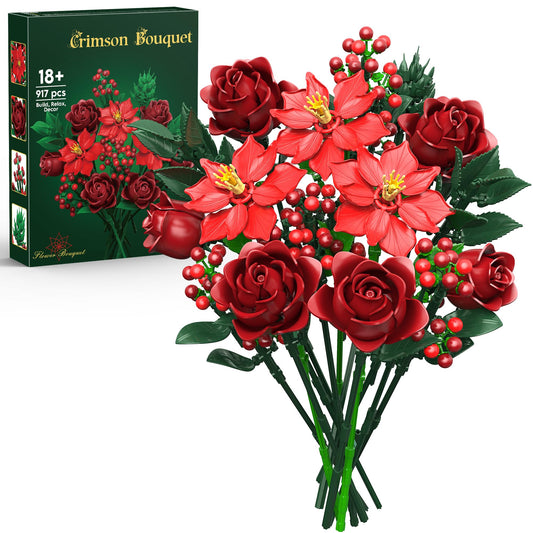 JOJO&Peach Christmas flowers rose bouquet assembly for a festive centerpiece that lasts.