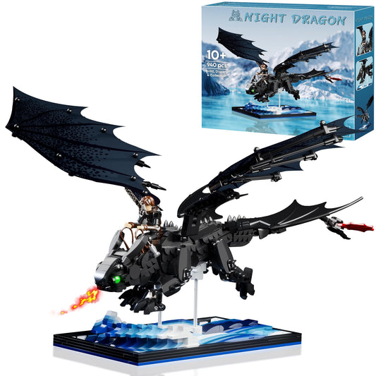 JOJO&Peach Night Dragon on display with bold wings.