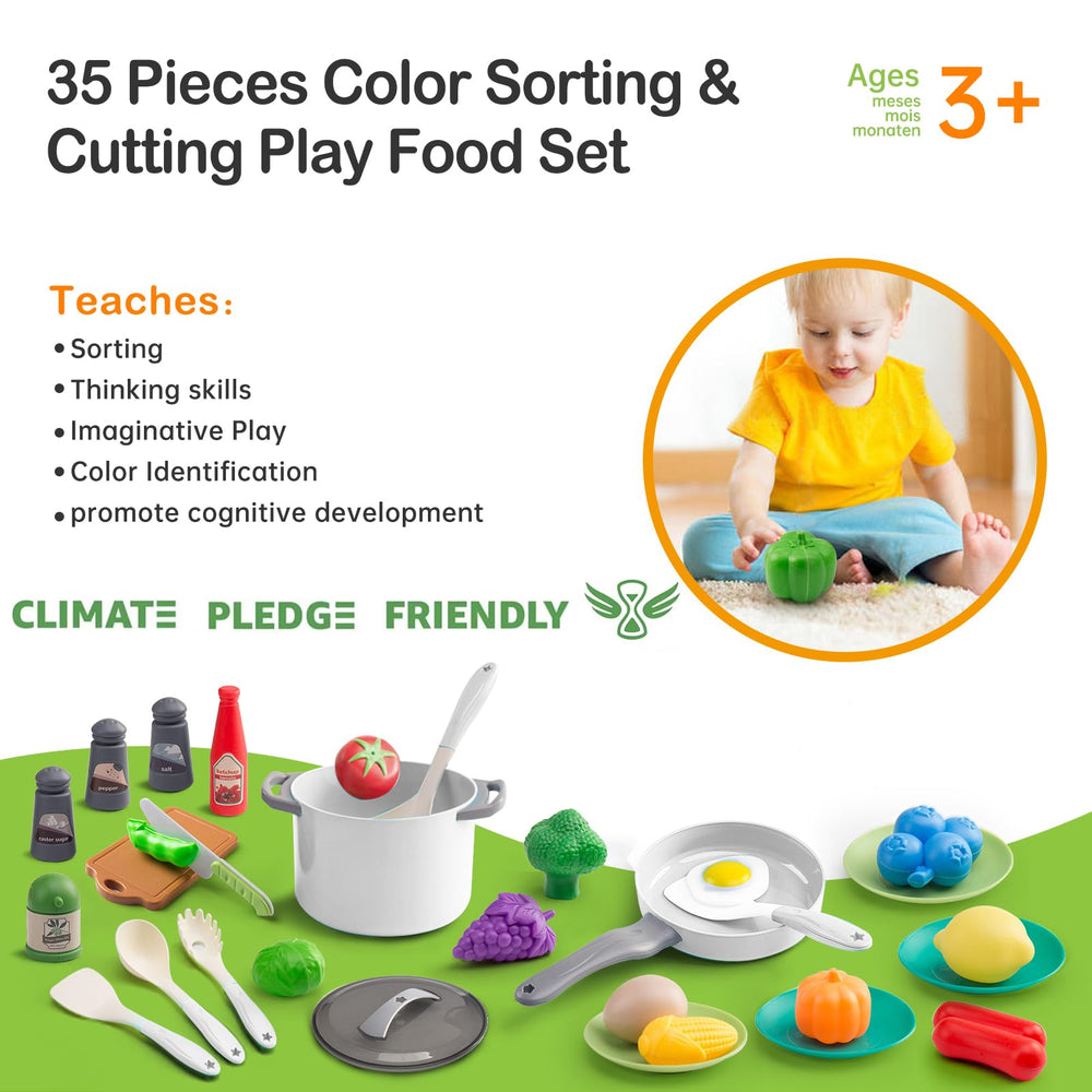 JOKERKING 35Pcs cutting board and knife for kid-friendly prep