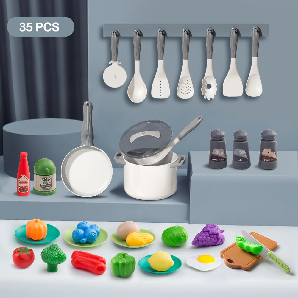 JOKERKING 35Pcs pink frying pan for lifelike sizzling playtime