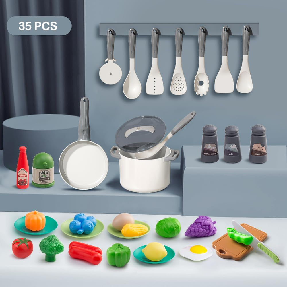 JOKERKING 35Pcs pink frying pan for lifelike sizzling playtime