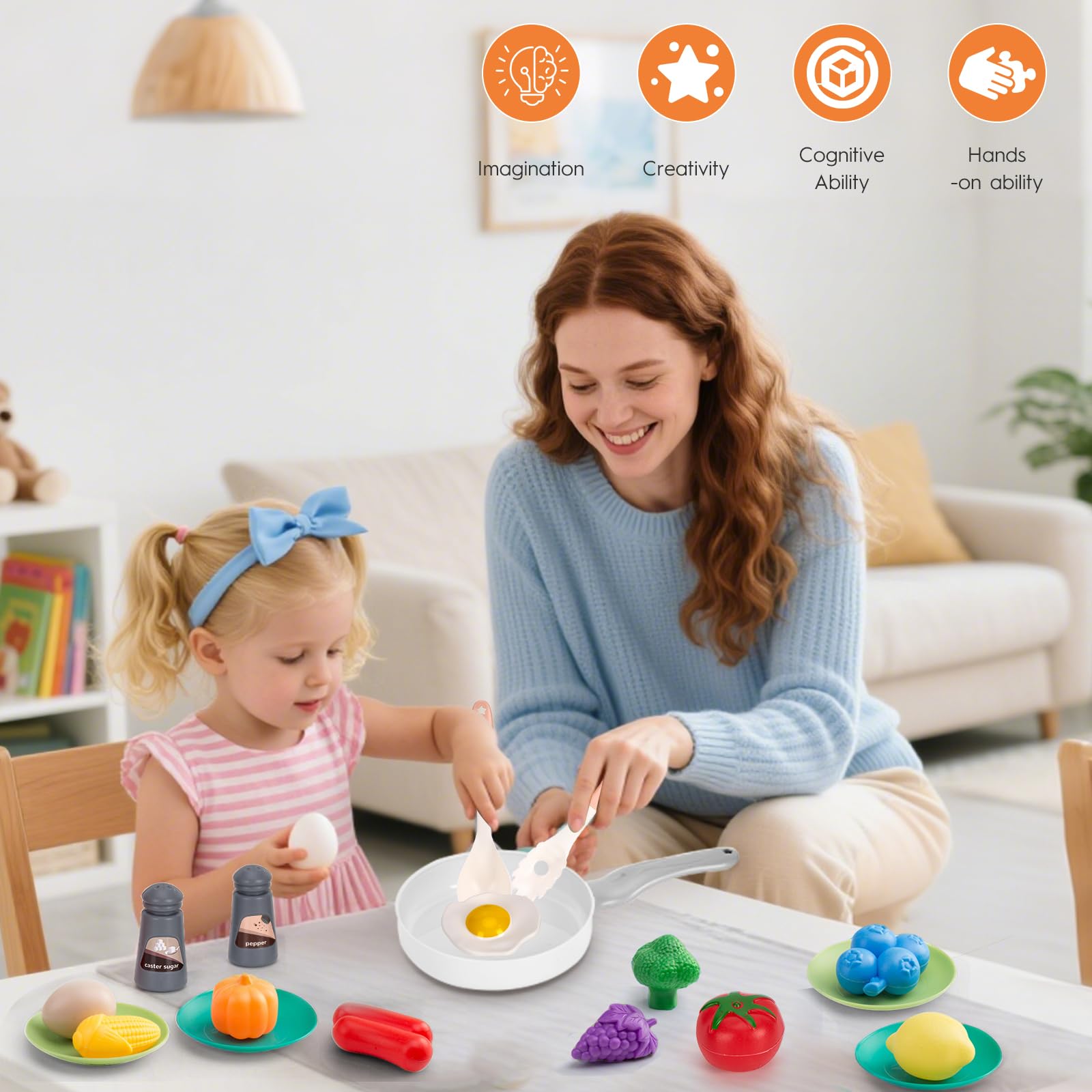 JOKERKING 35Pcs plates for serving pretend meals