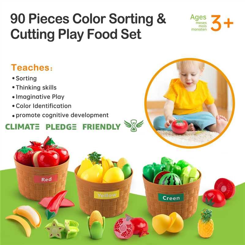 JOKERKING color-sorting baskets teach color recognition while keeping the play area organized.