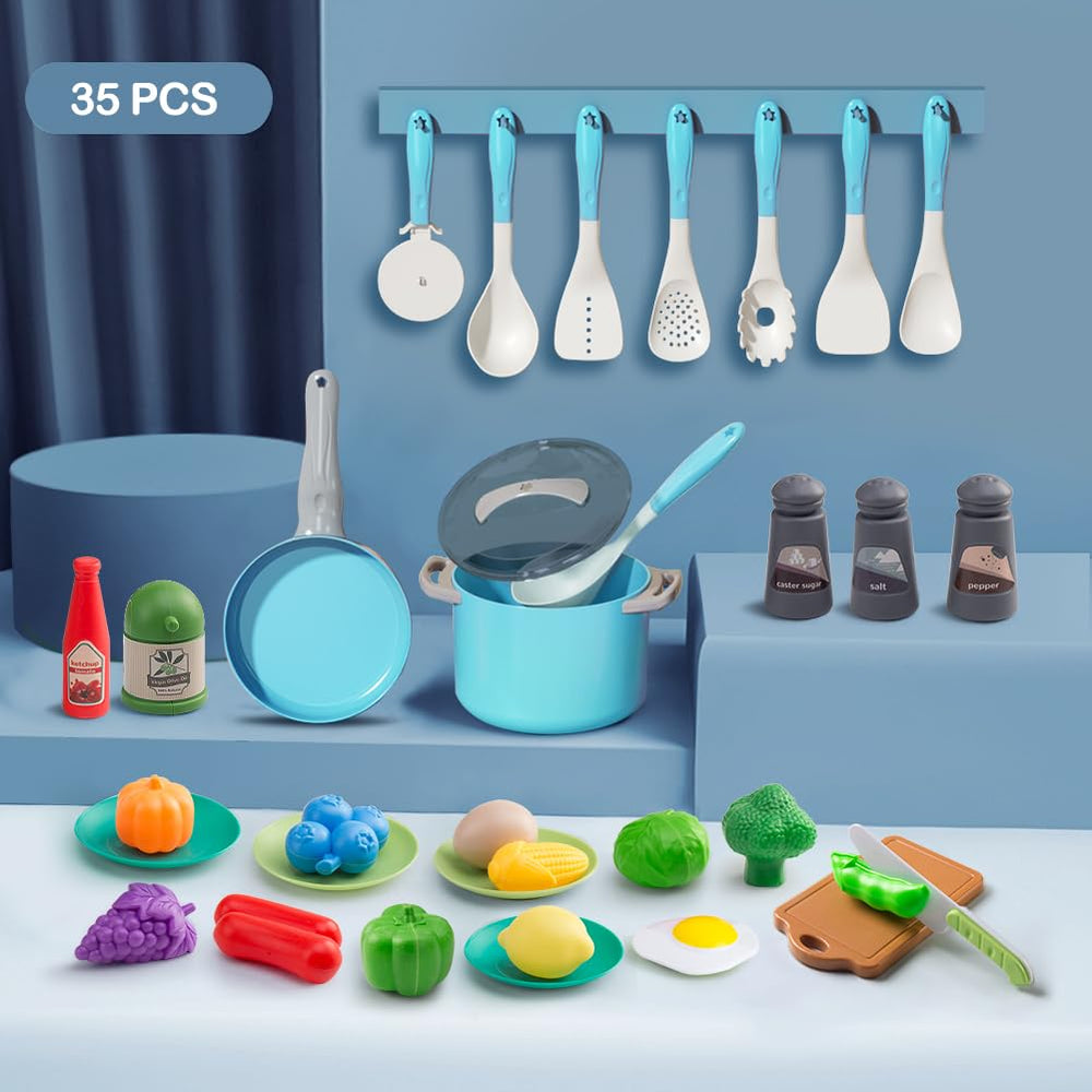JOKERKING pastel pink frying pan supports creative pretend meals