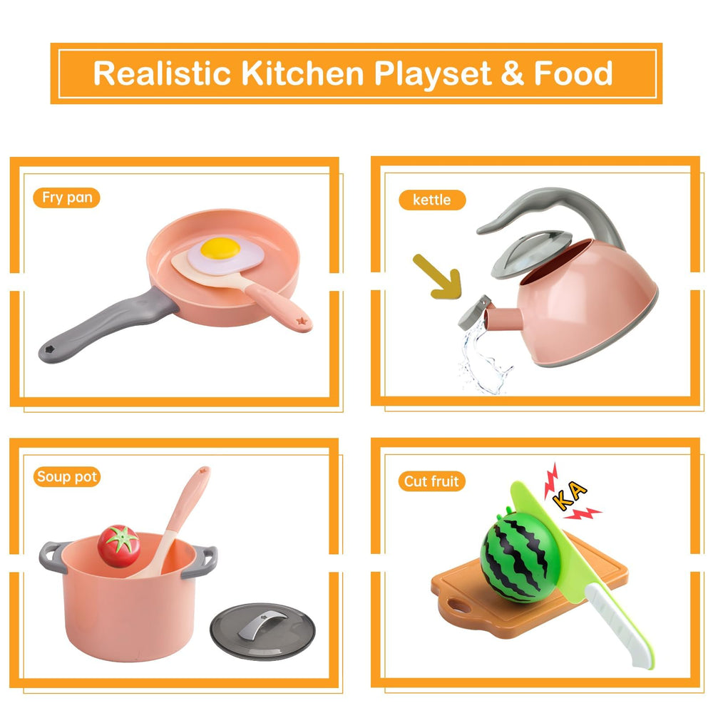 JOKERKING included utensils and knife encourage fine motor skills during pretend cooking.
