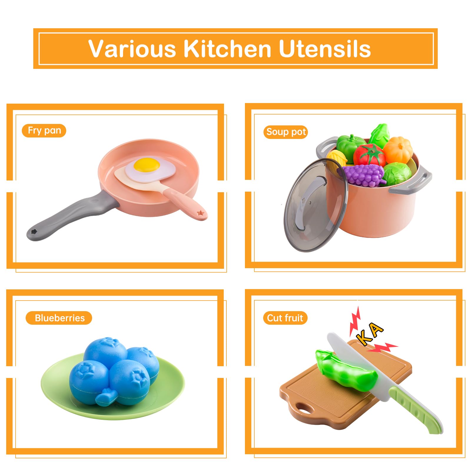 JOKERKING kid-friendly utensils include spatula, ladle, and pasta server