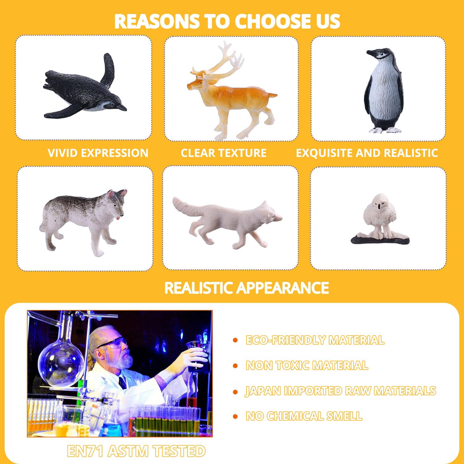 JOKFEICE arctic wolf figurine durable for classroom scenes.