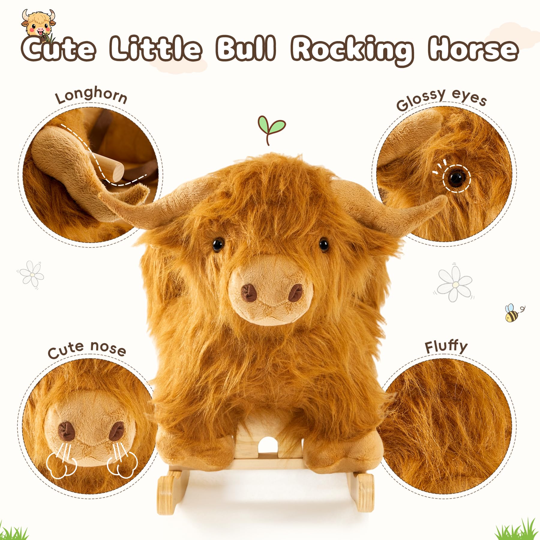 Jolie Vallée Highlander cattle rocker assembly image shows easy setup.