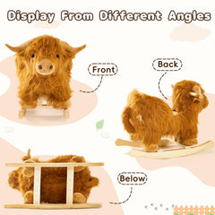 Jolie Vallée Highlander cattle rocker face closeup features friendly cow design.