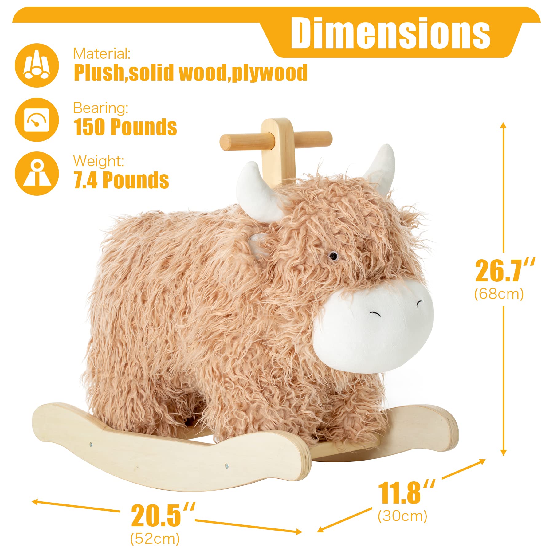 JOLIE VALLÉE TOYS plush-wicker rocker decor; cute and comforting for kids.
