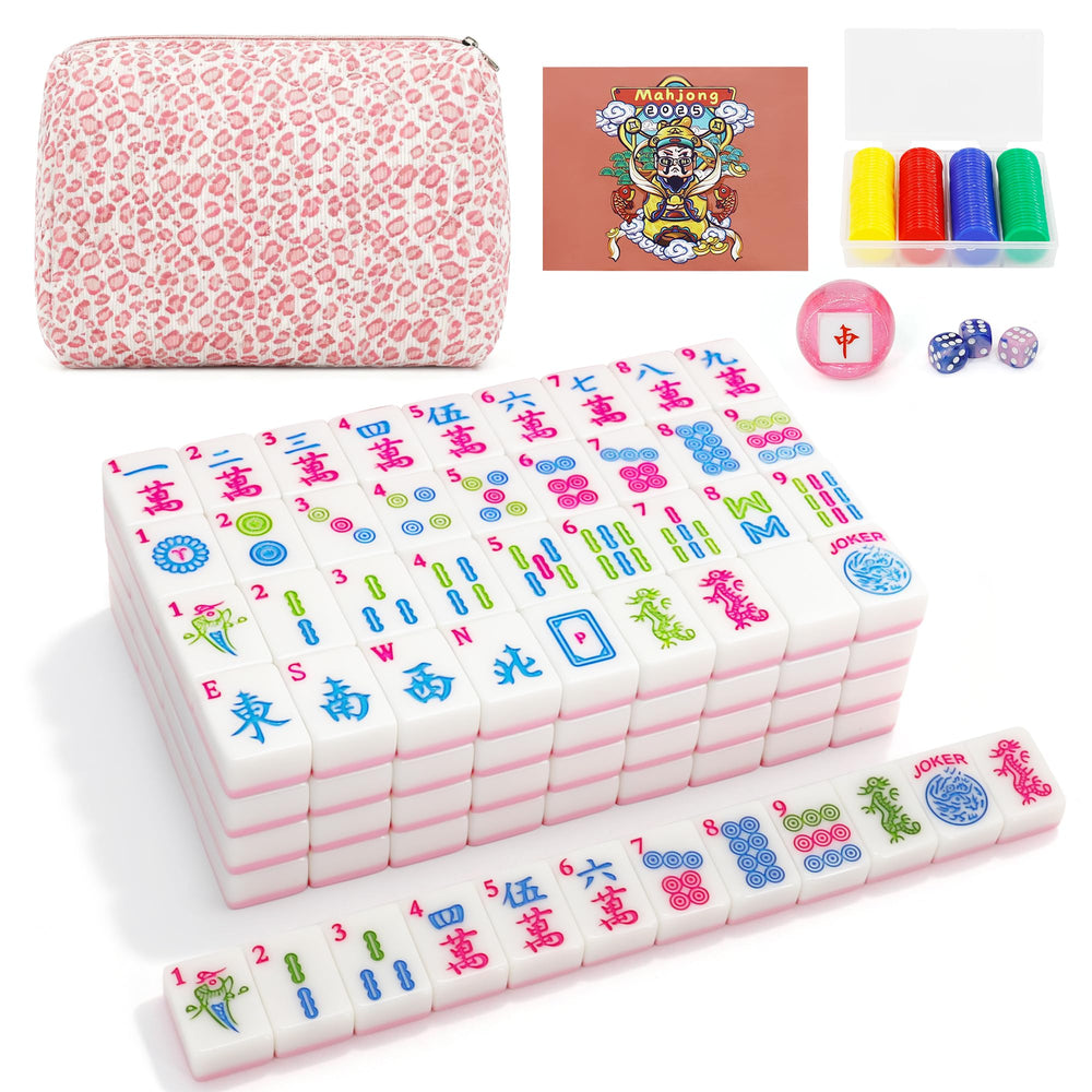 Jolitac American Mahjong tiles set of 166 with clear engravings for easy reading during play