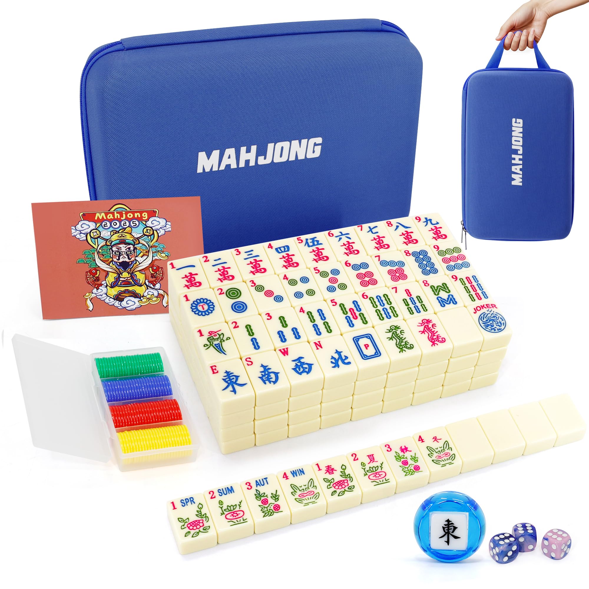 Jolitac American Mahjong tiles 166 offer complete gameplay with durable, smooth-handling surfaces.