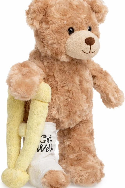 Jolitee broken leg bear with cast offers comforting recovery support