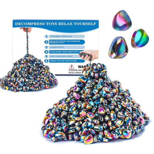 Jollicube 1100pcs desk fidget tin on a clean desk, stress-relief look.