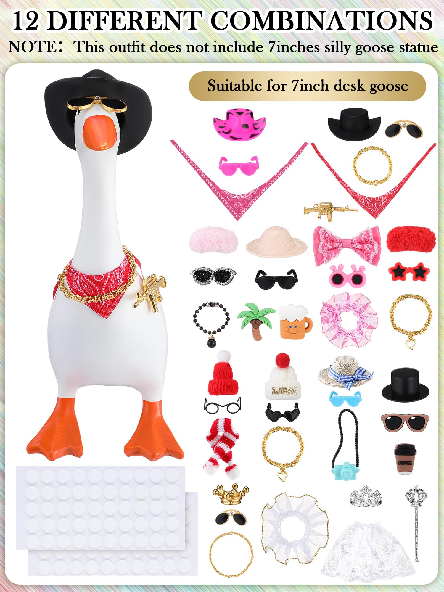 JolliLudo goose outfit scarf and necklace set provides coordinated accessories for 7-inch geese.