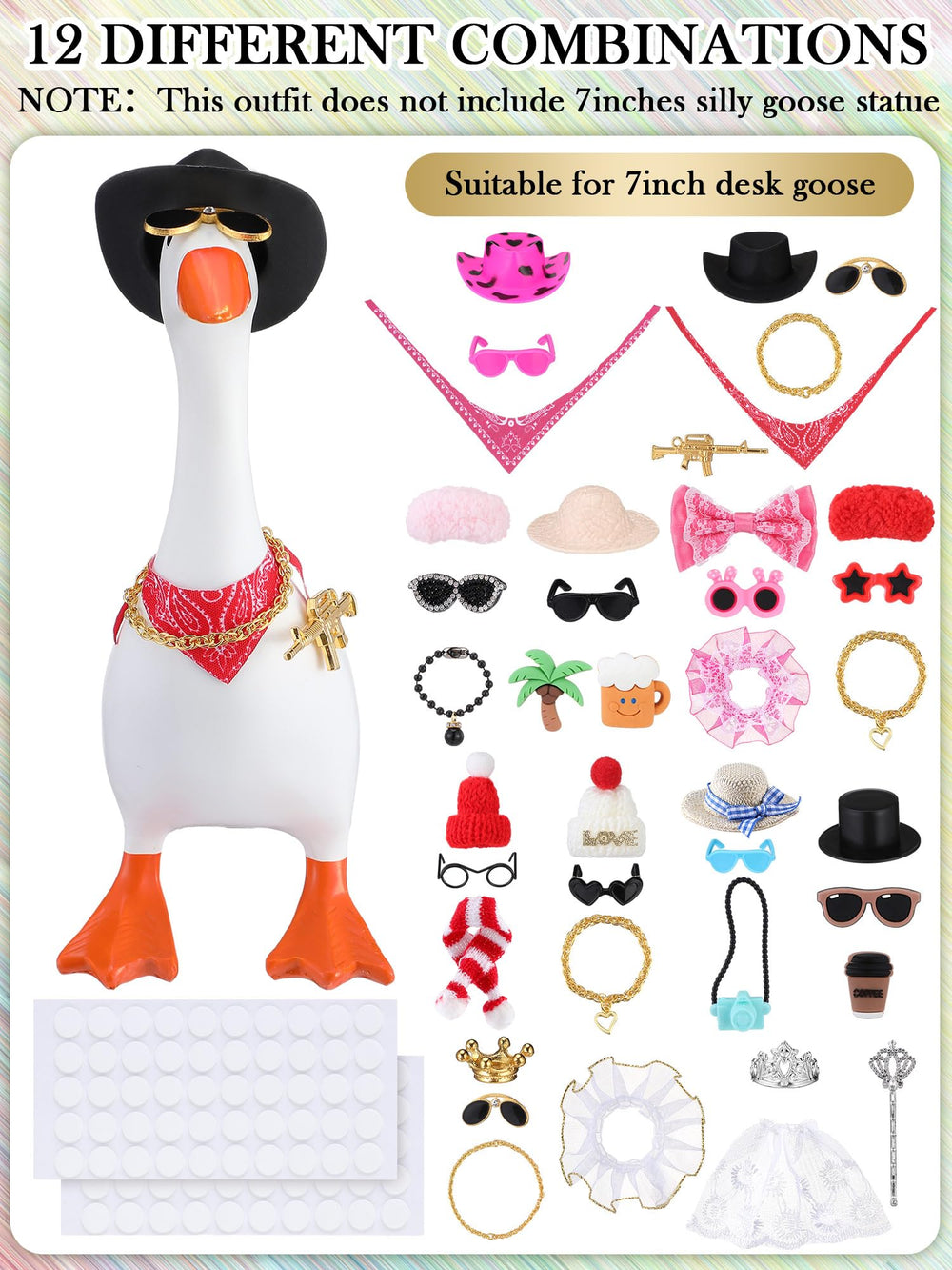 JolliLudo goose outfit scarf and necklace set provides coordinated accessories for 7-inch geese.