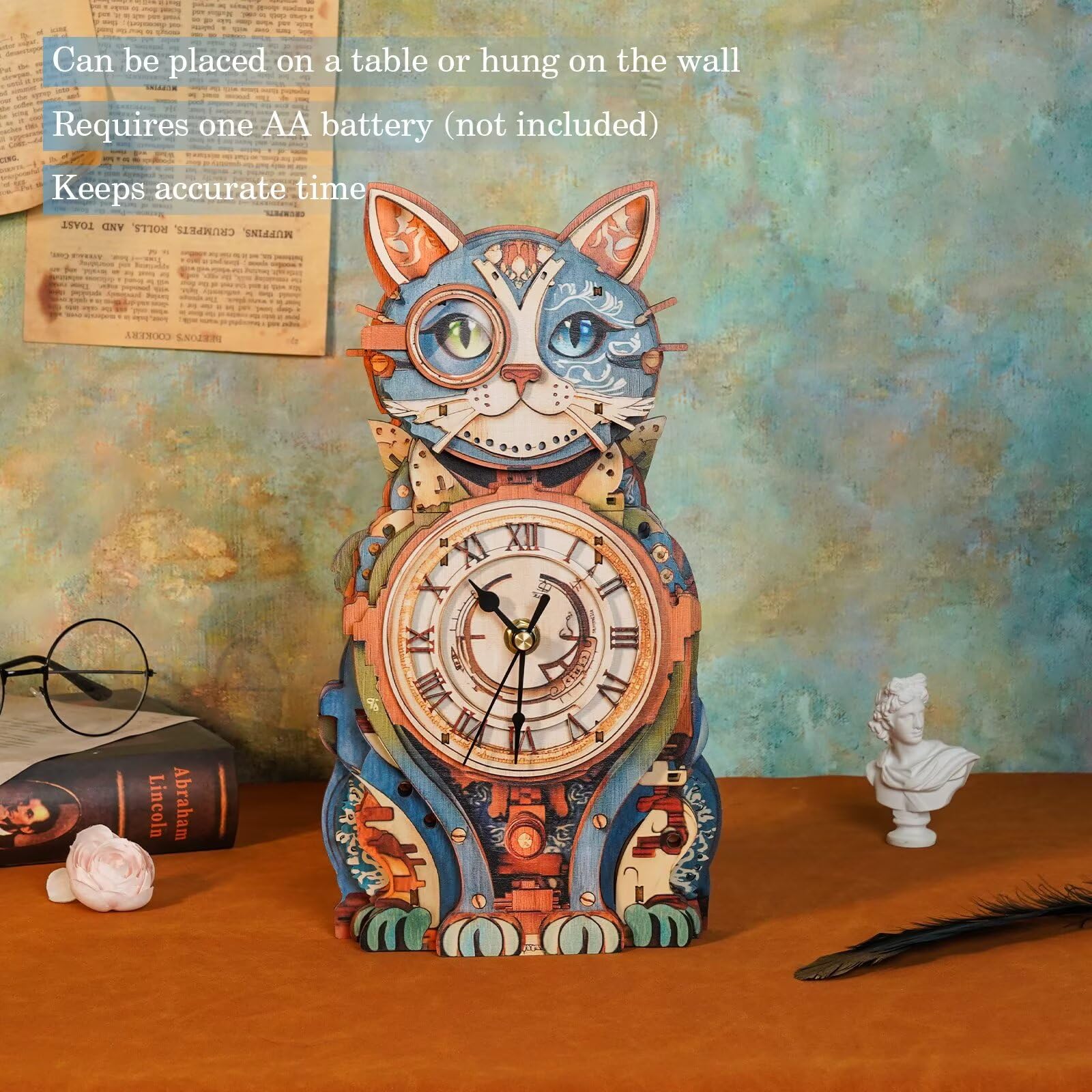 Jollitot colorful cat clock design adds cheerful character to walls