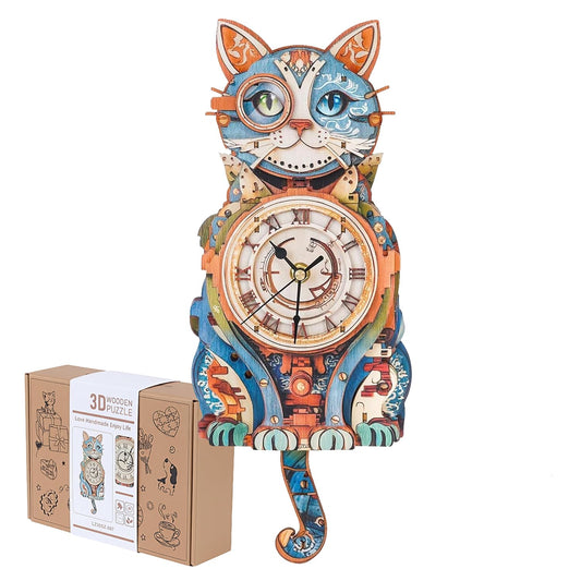 Jollitot cute cat clock puzzle parts ready for easy assembly and play