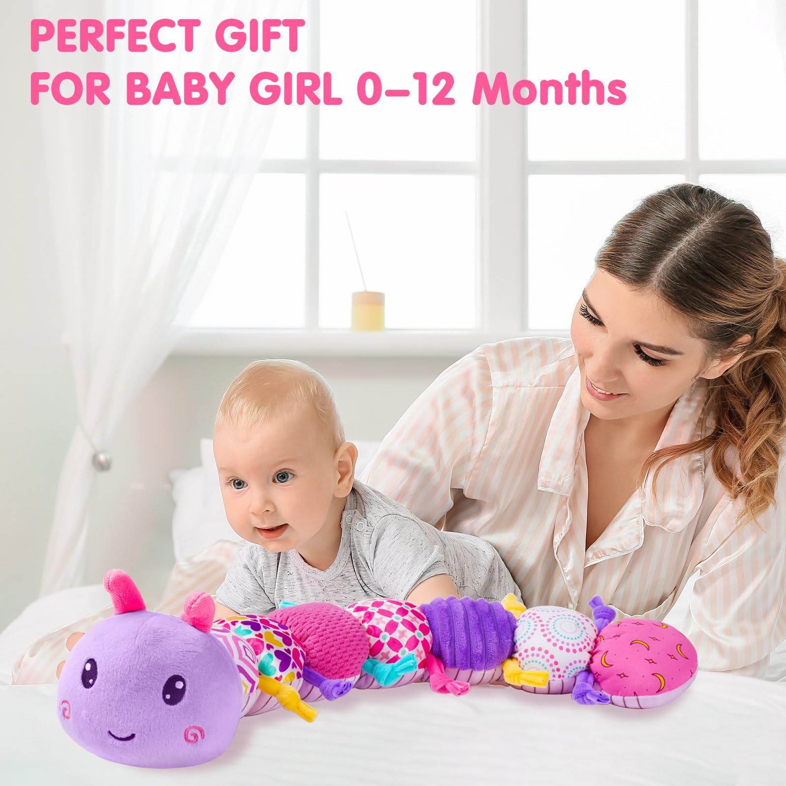 Jollybaby Caterpillar Toy height ruler feature helps track growth