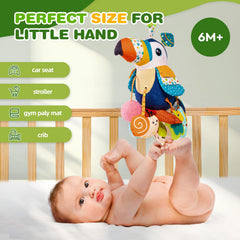 Jollybaby Montessori-inspired grip cords encourage reaching and exploration.