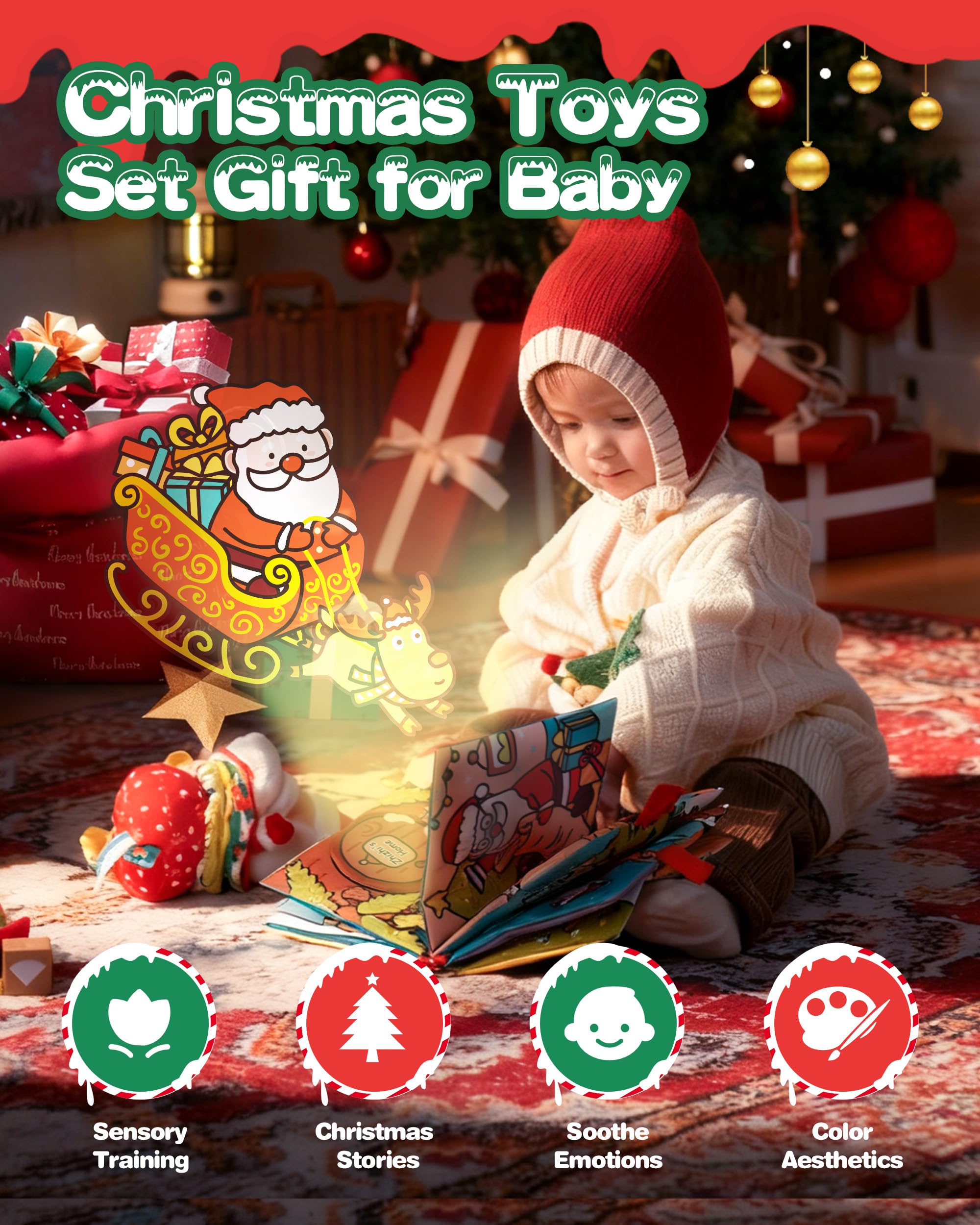 Jollybaby musical Santa hanging toy sparks joyful melodies during baby playtime
