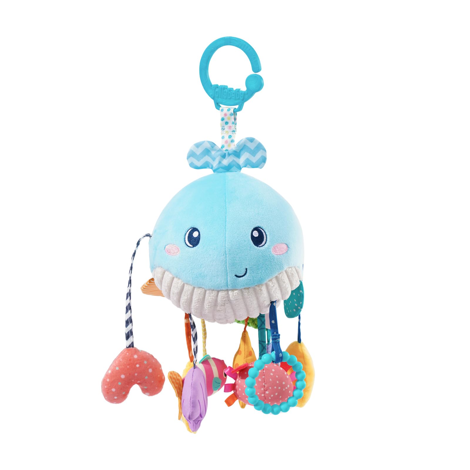 Jollybaby Ocean Whale hanging toy with vibrant colors for visual tracking