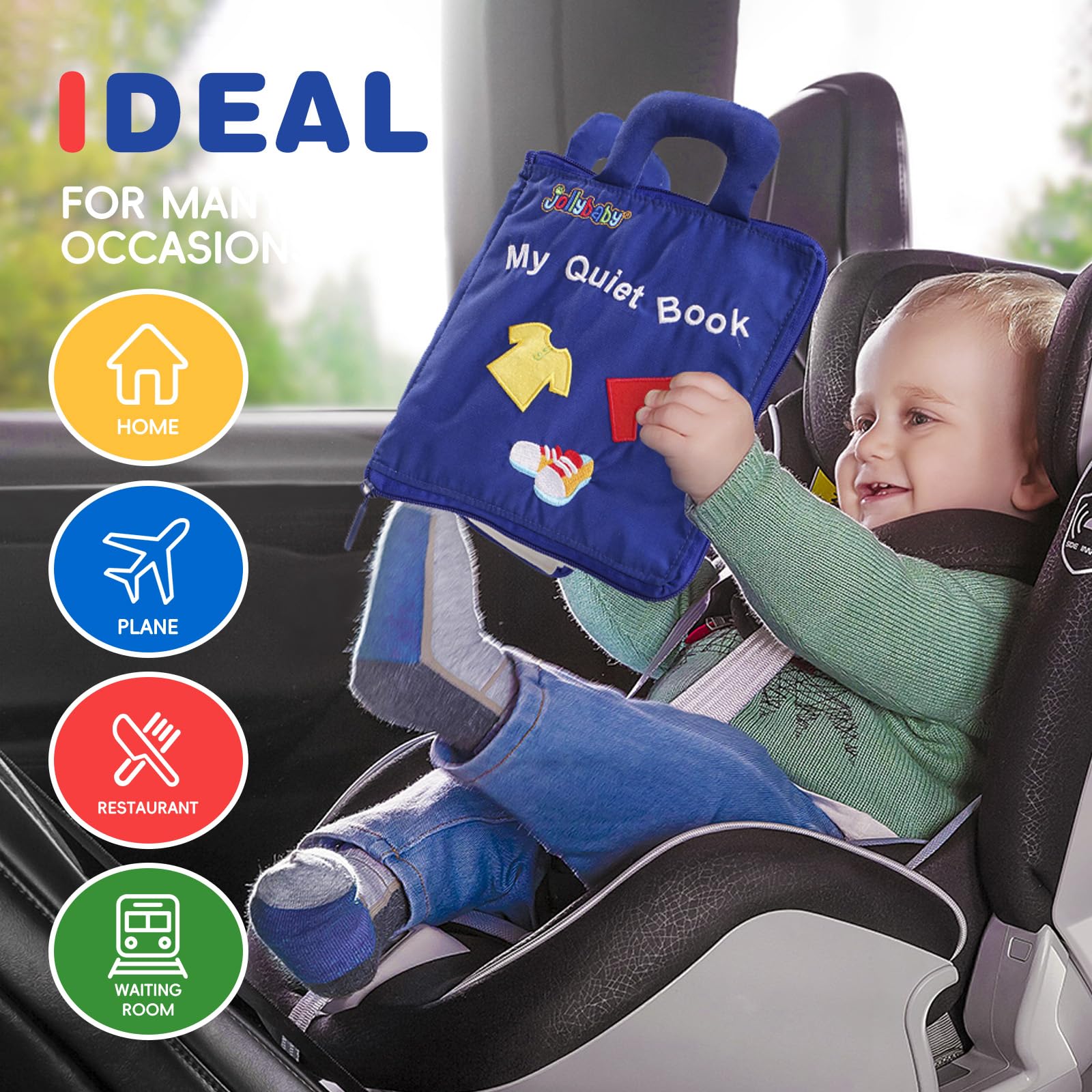 Jollybaby safe materials BPA-free polyester with soft edges