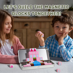 Jollynamy castle-building creative assembly with magnetic blocks for kids.