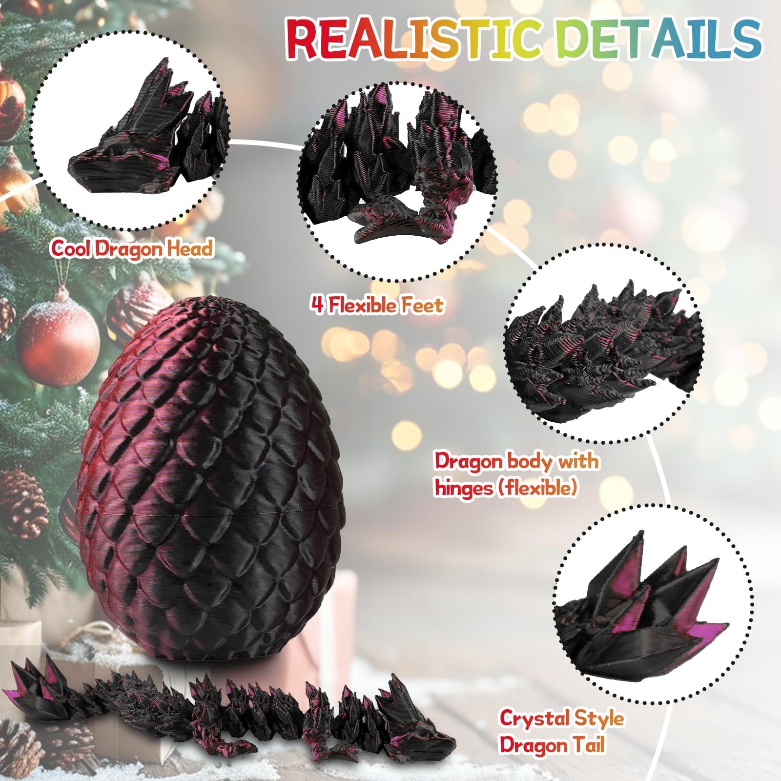 Eco-friendly PLA dragon eggs crafted with care, lightweight yet durable for display