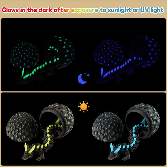 JOMBY glow dragon eggs glow under UV light for magical night decor.