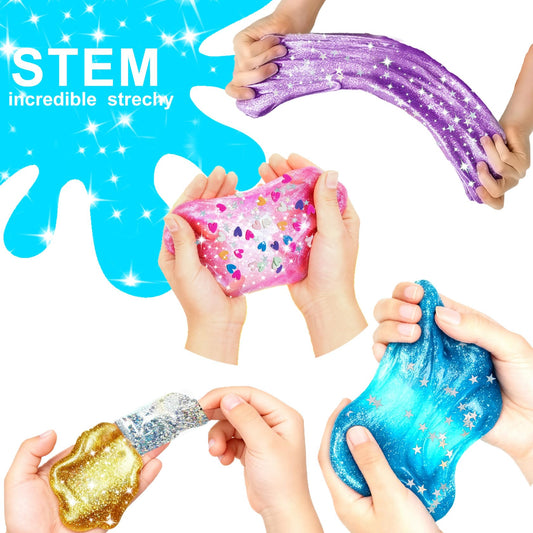 Jomi & Jolly glitter pieces to enhance slime texture for creative projects.