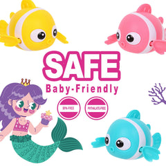 Jomi & Jolly blue wind-up fish enhancing hand-eye coordination.