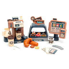 Jomifin pretend coffee shop set with coffee maker for imaginative role play