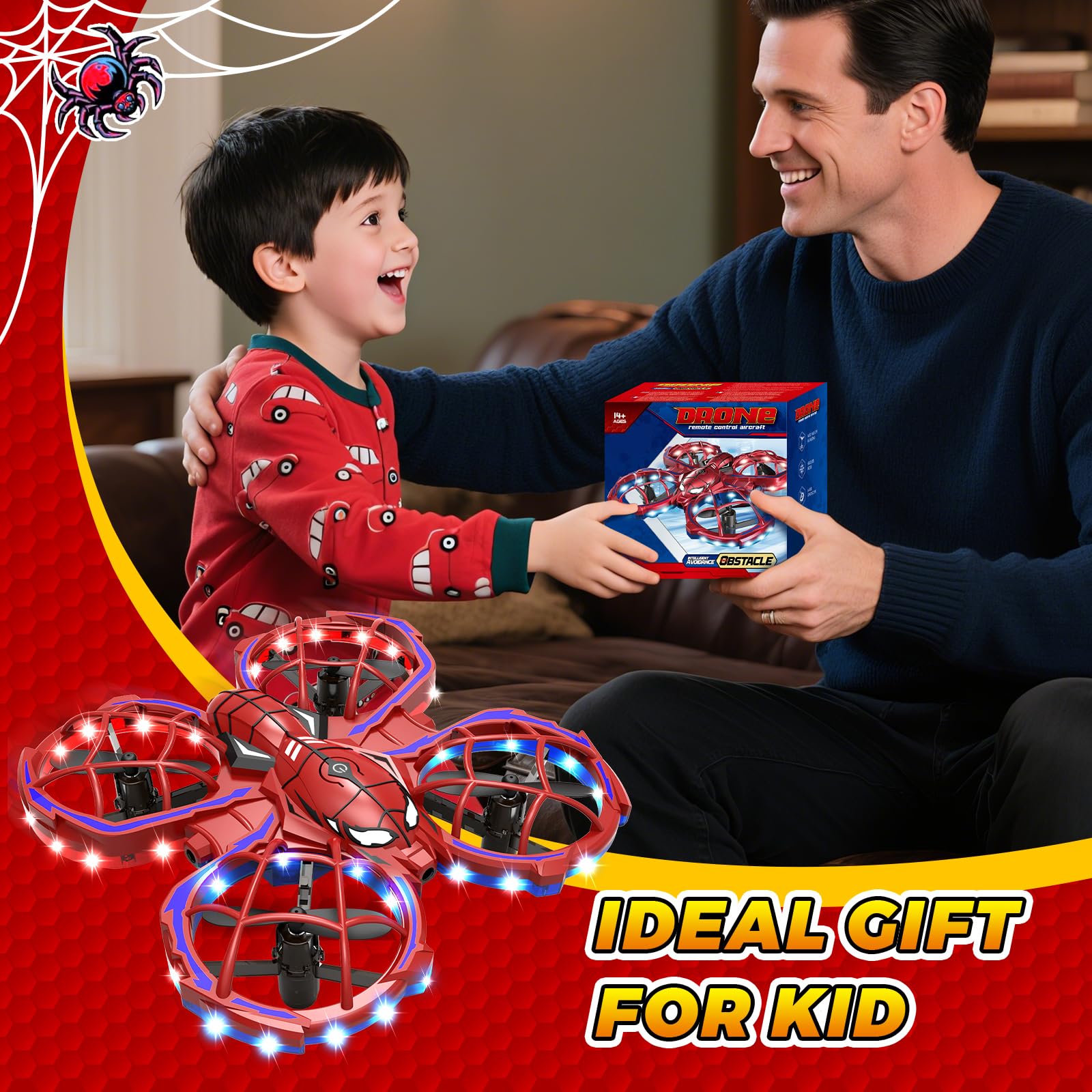 Jomzuci Spider Drone included accessories kit supports quick setup.