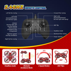Jomzuci Spider Drone with propeller guards protects children during flights.