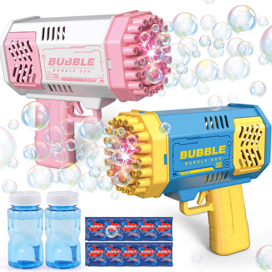 JONEG bubble machine 2-piece set in action for backyard fun