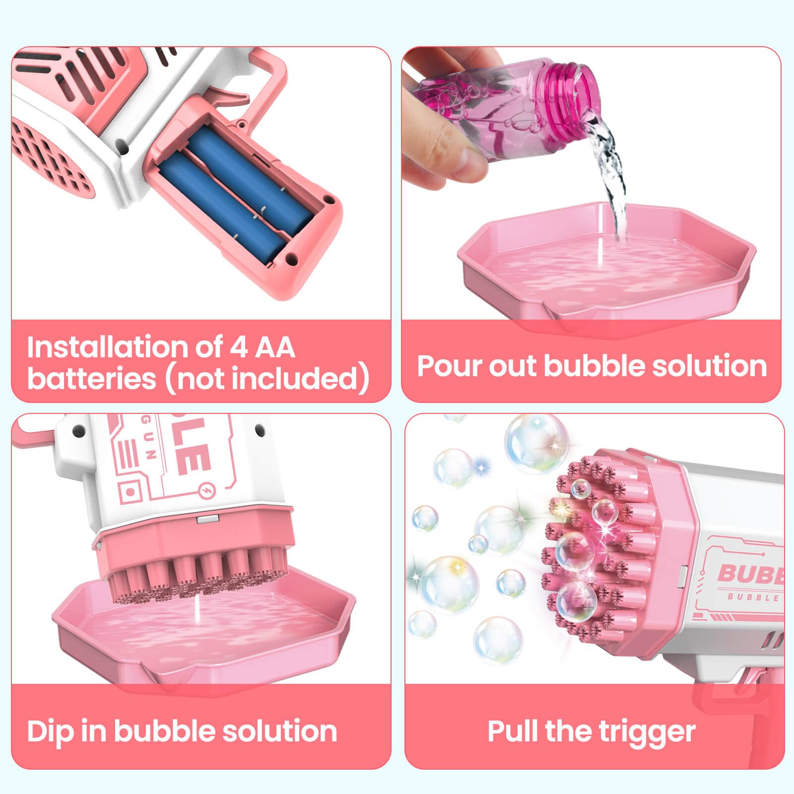 Dip and pull the trigger for quick bubble fun with JONEG.