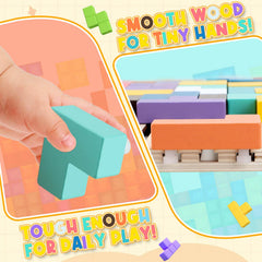 JONEG hand-eye coordination puzzles showing blocks building precision