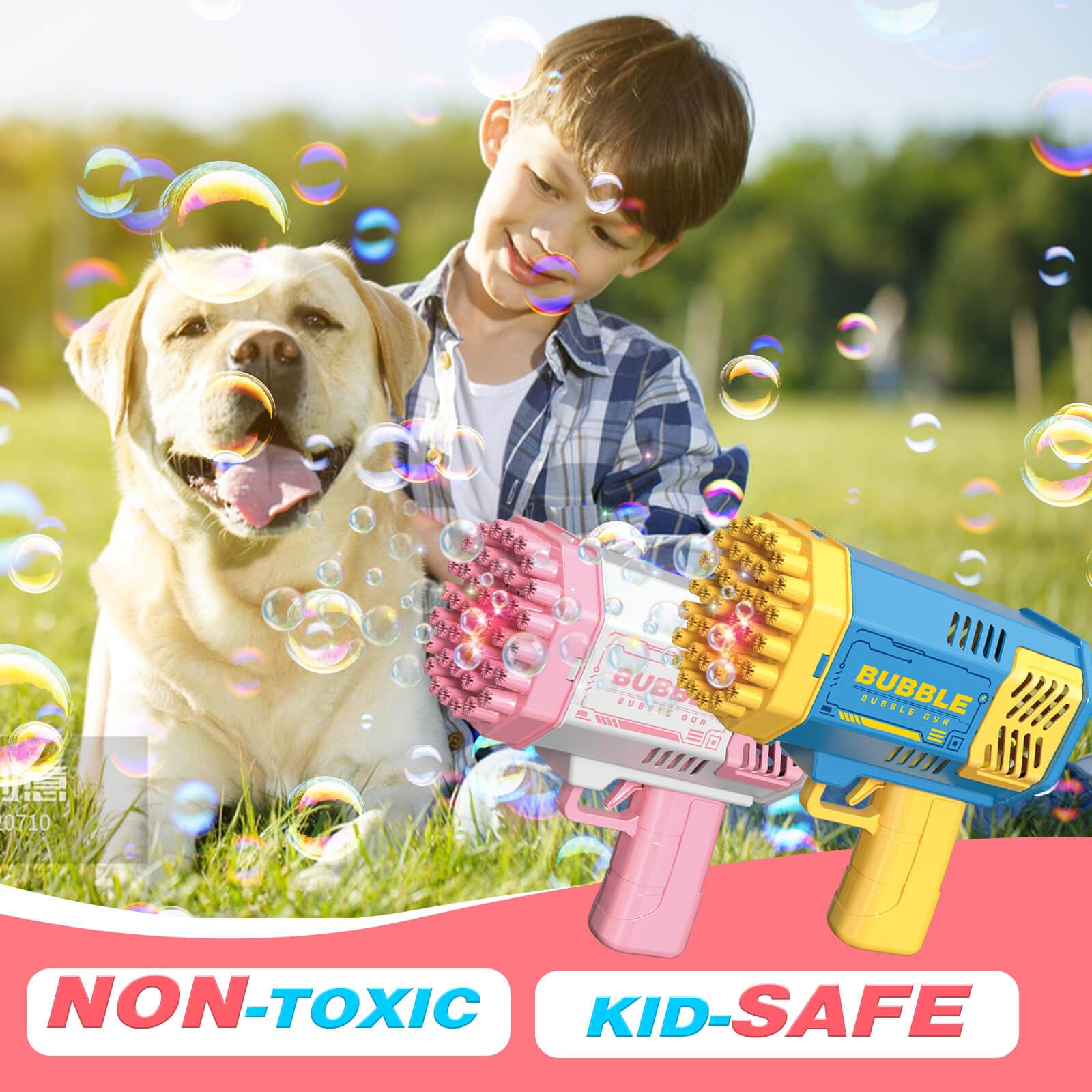 JONEG kid-friendly operation with a simple trigger for bubbles