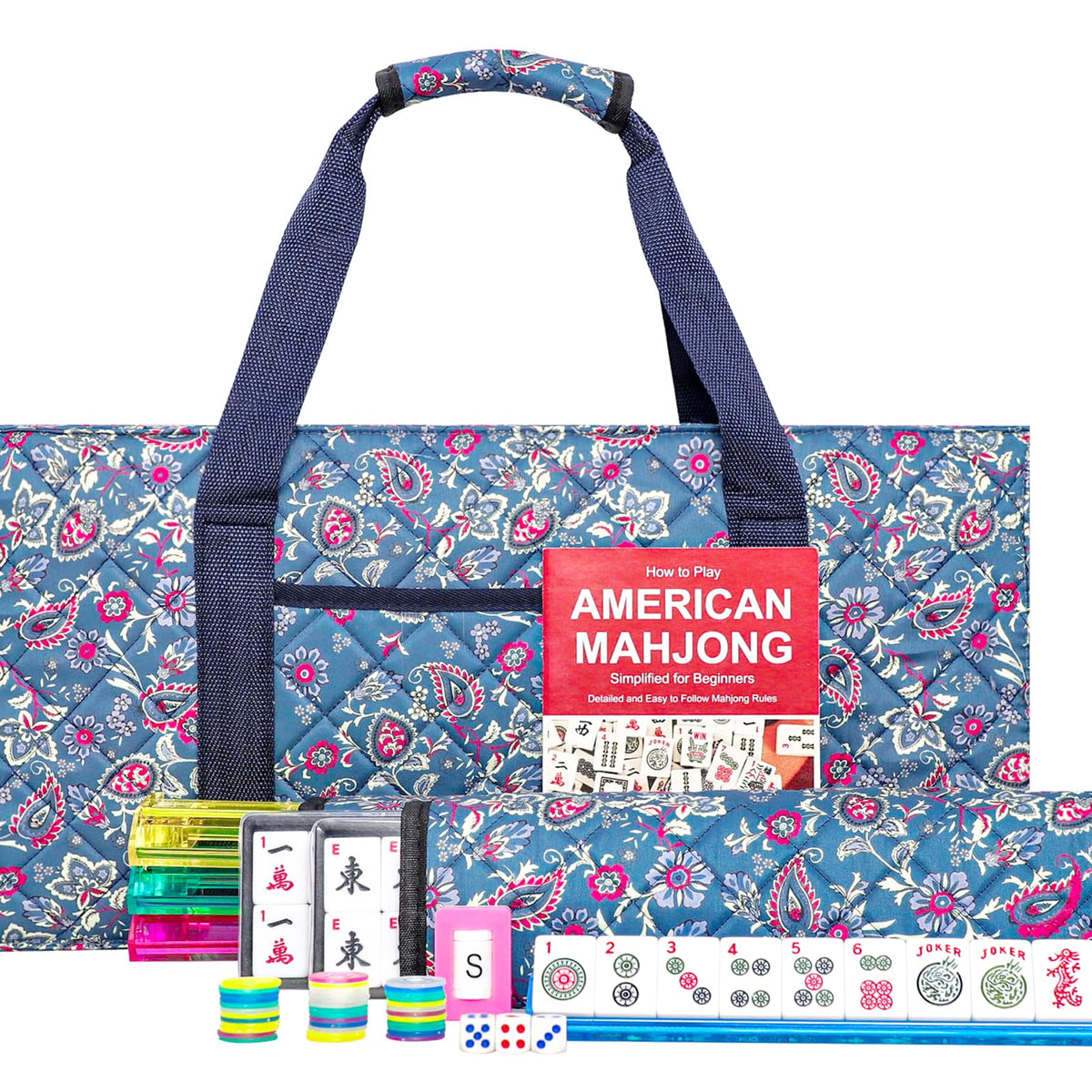 Jongyance American Mahjong tiles set with 166 pieces for extended family game sessions.