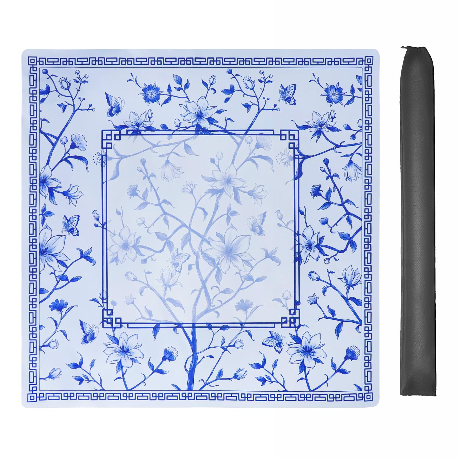 Jongyance mahjong mat with blue pattern for stylish family game nights
