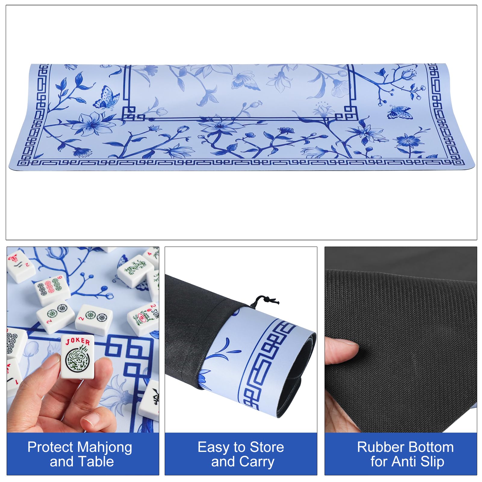 Jongyance mahjong mat durable fiber surface resists wear