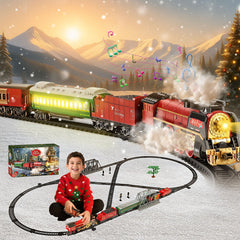 JONRRYIN electric train set steam locomotive with smoke for immersive play
