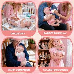 JONRRYIN Reborn doll hair and lashes detail enhance lifelike appearance