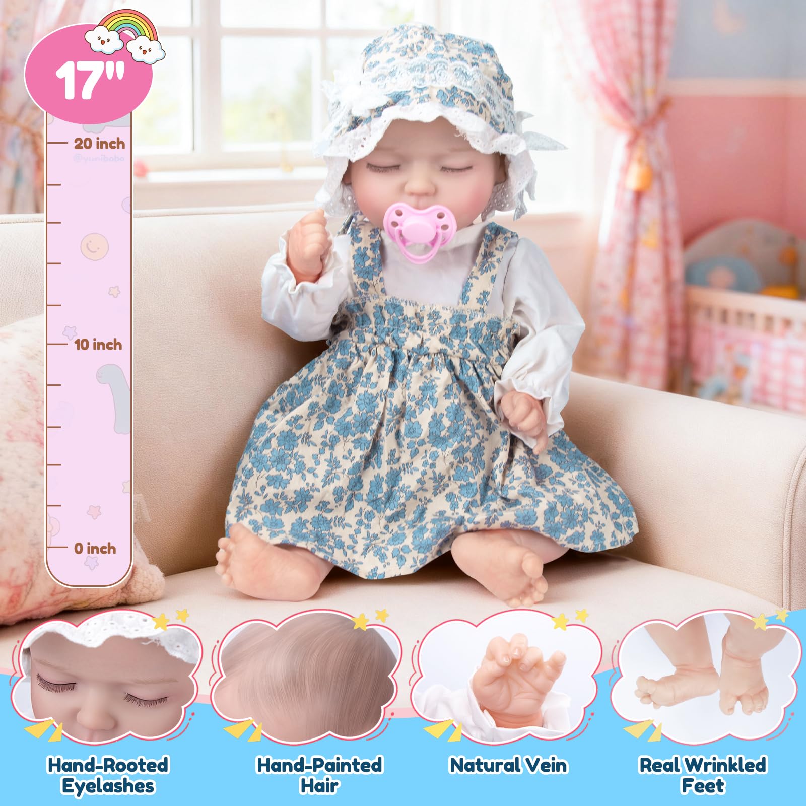 JONRRYIN Reborn interactive sounds engage kids during gentle nurturing play.