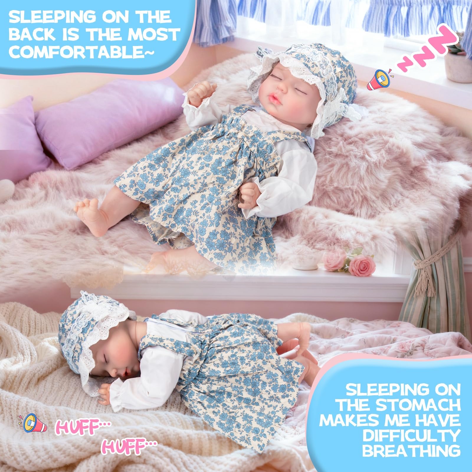 JONRRYIN Reborn baby doll silicone skin detail enhances tactile snuggle moments.