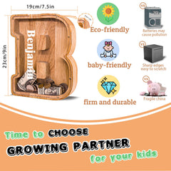 JOOMLAFLY 9-inch tall piggy bank, stable on any surface.